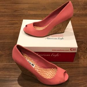 AE Pink Wedges w/Cork Heel